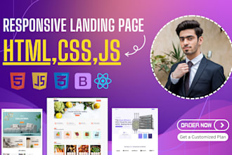 build responsive, static website or HTML CSS landing page, portfolio website