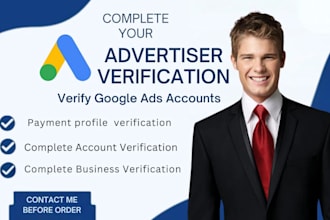 setup payment profile, do advertiser verification, unsuspend google ads account