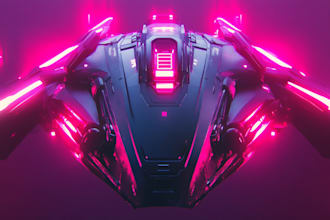 create futuristic cyberpunk style or mecha logo for you