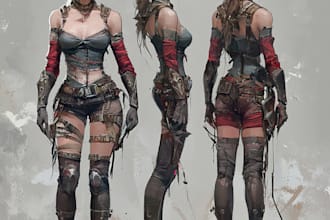 make a game character art concept art in unique style