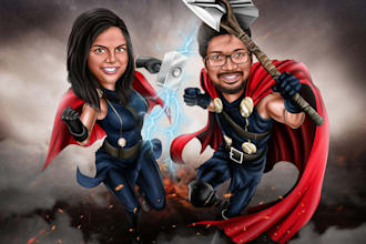 create superhero caricature for you