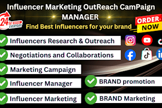 manage influencer marketing campaign, brand promotion outreach and collaboration