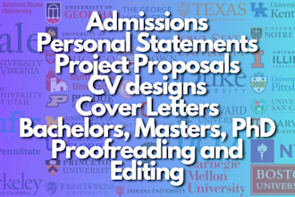 proofread, edit, refine personal statements and sop