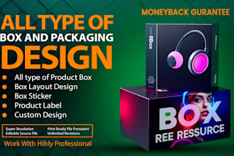 design premium quality custom box packaging and product label design