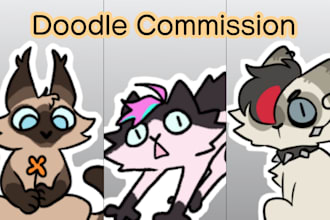 draw a digital silly fursona doodle commission