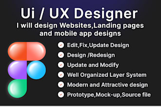 design website, landing page and mobile app designs in adobe xd ,figma