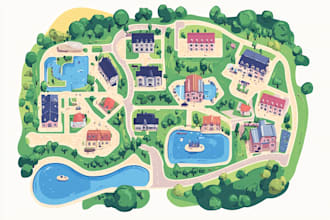 design a map or a site plan vector illustration