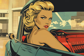 draw a retro vintage comic illustration