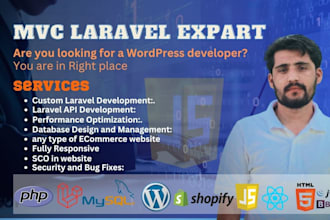 develop custom web apps with laravel, PHP, javascript and mysql