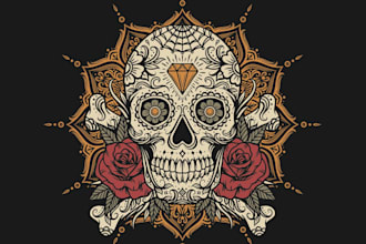 design sugar skull mandala jacket logo