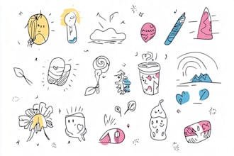 create cute professional doodle art illustrations or icons