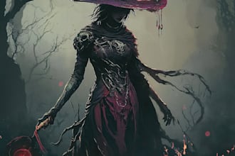create a fantasy horror character art whatever you want