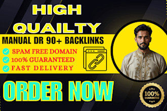creat manual niche relevant dr 90 plus backlinks for your websites