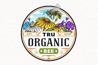 design unique organic bee logo