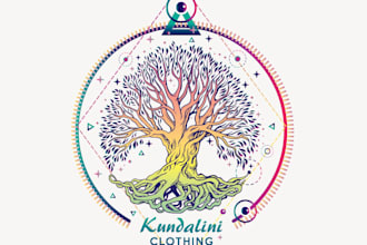 design ancient mystic colorful tree logo