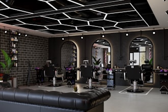 create and renovate 3d spa interior, 3d hair salon, 3d barbershop