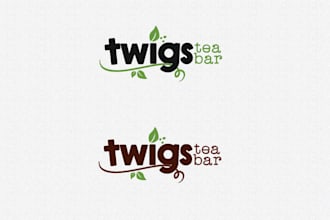 design unique twigs tea bar logo