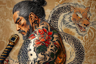 draw awesome original japanese tattoo designs for you