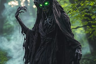 do scary horror creature and fantasy character concept art