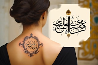 create arabic and persian minimal calligraphy tattoo