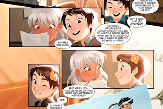 draw comic book illustration, comic illustration, comic book page, comic panel