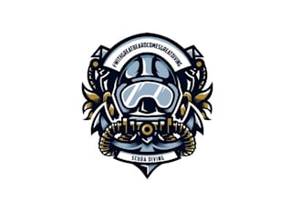 make excellent hipster bearded skull diver logo