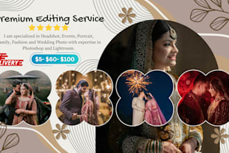 retouch wedding photo, family photo and portraits