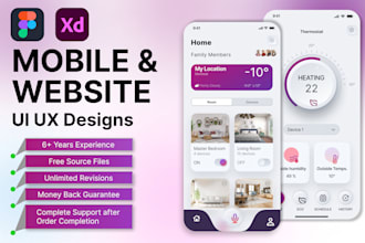 do modern mobile app UI UX design, web app, mobile app wireframe or prototype