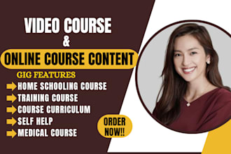 create homeschooling online course content, video course, elearning video course