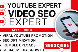 do fast viral youtube promotion SEO rumble uploads plus social media growth