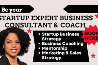 be your startup business consultant expert business coach and mentor