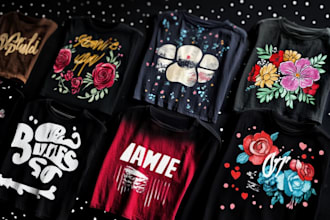 make a linocut style t shirt design for your business