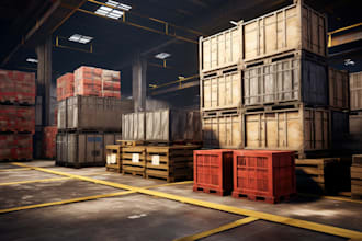 design 3d warehouse and commercial building, industrial design for companies