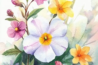 paint any flower or plant using watercolour for you