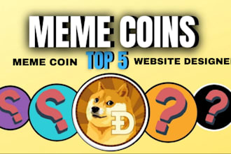 design meme coin website crypto token website solana, meme coin landing page