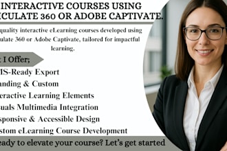 develop a unique interactive course using articulate 360, adobe captivate