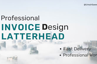 create  professional design invoice book and company letterhead