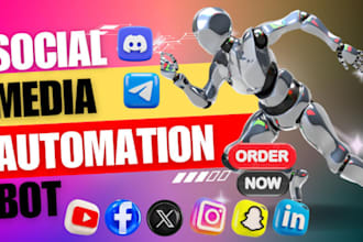 develop social media bot, youtube bot, instagram api bot, tiktok api bot