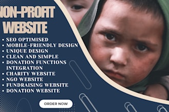 design a nonprofit website, charity website, 501c3 website, donation website