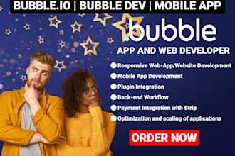 build custom bubble io app website bubble io saas, mvp, chatgpt crm chatbot
