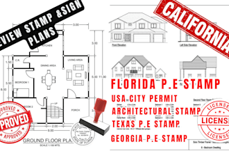 architecture stamp, mep stamp site plan california florida stamp for city permit
