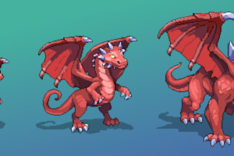 draw you unique pixel art monster or character you like