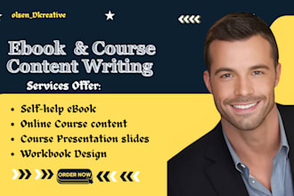 write self help ebook, online course content creation, course workbook