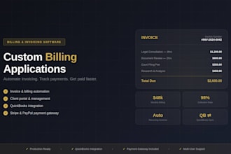 build a custom billing and invoicing web application