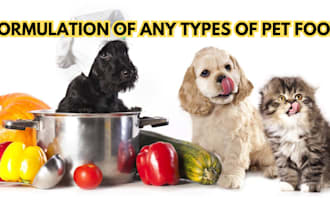formulate pet food for dogs, cats, pets