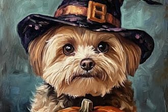 do custom halloween pet portrait dog portrait cat portrait