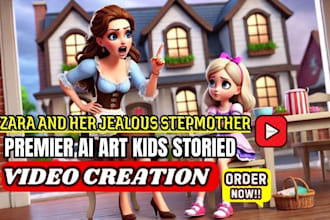 create 3d ai animated story, ai video art for children bedtime story