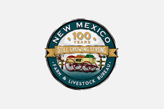 design awesome anniversary farm logo