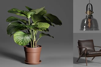 create 3d models of furniture and accessories for interior design