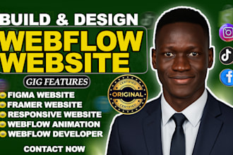build, design responsive webflow website, framer to webflow and figma to webflow